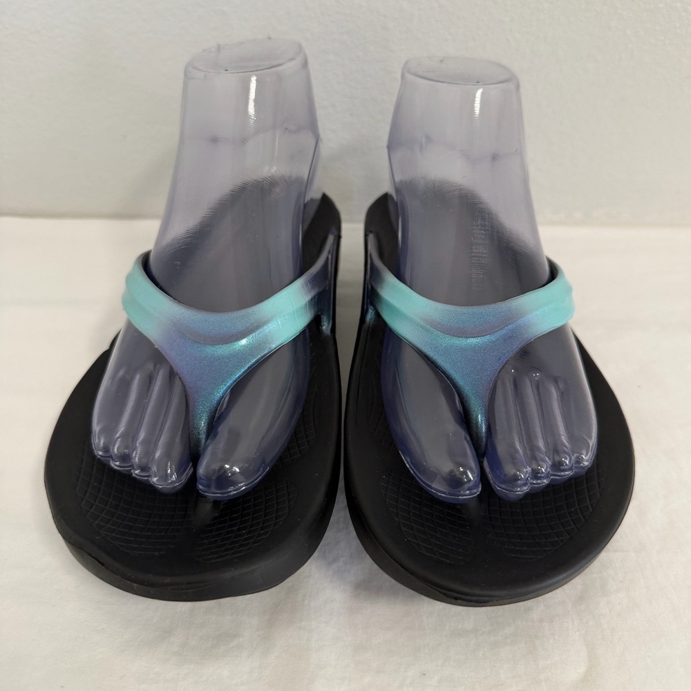 Oofos thong sandals flip flop blue-purple size 6 - Picture 9 of 9